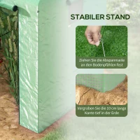 Outsunny Szklarnia foliowa, Szklarnia, Wiatroszczelne szklarnie z podwójnymi drzwiami, Szklarnia oparta o ścianę z oknem bocznym, Ochrona UV dla ogrodu, PE, Zielony, 200 x 140 x 200 cm(m-7)