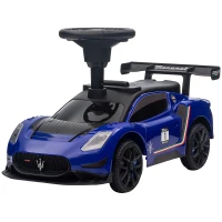 AIYAPLAY Ride on Sliding Car, Baby Push Car Licensed Maserati GT2 with Under Seat Storage, Music, Horn, Foot to Floor Toddler Car for 18-60 Months, Blue(m-6)