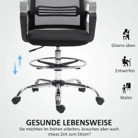 Fotel biurowy HOMCOM, regulacja wysokości, wsparcie lędźwiowe(m-4)