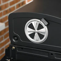 Outsunny Grillwagen Gasgrill z 2+1 palnik, termometr, 3kW BBQ Holzkohlgrill z Regal, Seitenablage, Haken, Campinggrill z wężem do ogrodu, balkon, czarny(m-9)