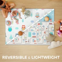 Składana Mata do Zabawy AIYAPLAY, Dwustronna Wodoodporna Mata, Miękka Piankowa Mata do Raczkowania dla Dzieci do Sypialni, Pokoju Dziecięcego i Sali Zabaw, 200 x 150 x 1,5 cm, Motyw Toru Samochodowego(m-4)