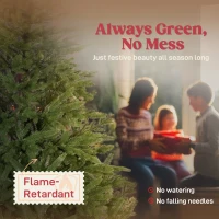 Sztuczna choinka HOMCOM 210 cm z 1105 gałęziami, europejski świerk z podstawą z drewna sosnowego, torba na choinkę, zielona(m-4)