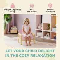 AIYAPLAY Fotel dla dzieci, sofa dziecięca z drewnianą ramą, w sztruksie, różowa, do pokoju dziecięcego, pokoju zabaw(m-6)