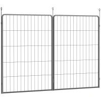 Zestaw 2 paneli do ogrodzenia dla szczeniąt, stal, czarny(m-11)