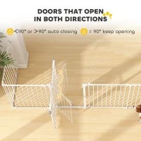 PawHut Wybieg dla Szczeniąt, 8-elementowy z Drzwiami, Składany, Biały, 61x75 cm(m-7)