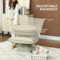 Sofa podłogowe z podstawą, fotel relaksacyjny, beżowy(m-4)