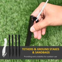 Outsunny 157 cm Dmuchany Święty Mikołaj z psem Samonadmuchujące diody LED Wodoszczelna dekoracja bożonarodzeniowa na zewnątrz i wewnątrz pomieszczeń(m-7)