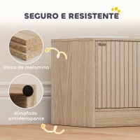 PawHut Comedouro Elevado para Cães com 2 Tigelas de Aço Inoxidável 2x2000 ml e Armazenamento Oculto 60x30x35,5 cm Carvalho(m-8)