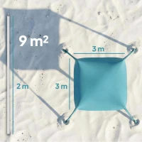 Outsunny Beach Tent Event Shelter with Detachable Sidewall and Carry Bag, for Camping, Trips, Fishing, Picnics, Sky Blue(m-3)