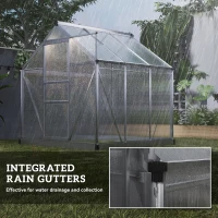 Outsunny 6 x 6ft Polycarbonate Greenhouse - Clear(m-7)
