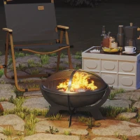 Okrągła misa na ognisko Ø54cm, metalowa, z osłoną na iskry(m-9)