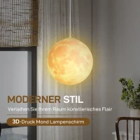 Lampa wisząca 3D Księżyc, sterowanie APP, muzyka, kremowa(m-4)