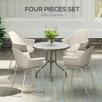 Zestaw 4 krzeseł ogrodowych, z oparciem i podłokietnikami, Stopień(m-4)