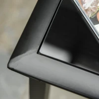 3-częściowy zestaw leżaków z metalowym stolikiem, czarny(m-8)