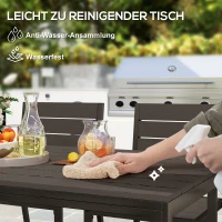 Outsunny 7 Piece Garden Furniture Set, 160 x 80 cm Rectangle Table and 6 Stackable Chairs Set, Outdoor Dining Set for Balcony, Deck, Dark Brown(m-7)