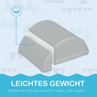 HOMCOM 11-elementowy zestaw klocków piankowych do zabawy i wspinaczki, dla dzieci, 1-3 lata, Pokrycie z skóry ekologicznej, Kolorowy(m-6)