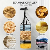 Wieszaki na worek bokserski, stalowy, z rękawicami, czarny(m-4)