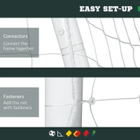 Bramka piłkarska SPORTNOW dla młodzieży i dorosłych 300 x 120 x 200 cm, odporna na warunki atmosferyczne, stabilna bramka z siatką i kotwami do użytku na zewnątrz, w ogrodzie, parku, na plaży(m-4)