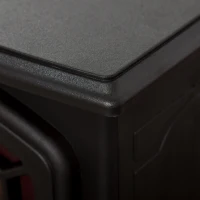 HOMCOM Elektryczny kominek z ogrzewaniem, efekt LED płomienia, 2000W, wolnostojący kominek z ochroną przed przegrzaniem, do salonu, sypialni, czarny(m-8)