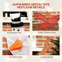 Outsunny 78 LED Dekoracja Świąteczna, Świąteczny Bałwan, Świąteczne Oświetlenie w Ciepłym Białym, Stalowa Rama, Do Wnętrz i Na Zewnątrz, Wielokolorowy(m-8)