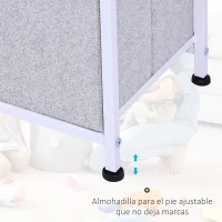 HOMCOM Cómoda con 5 Cajones de Tela Cómoda para Dormitorio Marco Metálico 100x30x54 cm Gris(m-5)