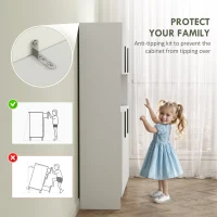 HOMCOM Szafka kuchenna z blatem, 6 drzwi, 4 szafki, szafka wysoka z cichymi zawiasami, szafka na mikrofalówkę o nowoczesnym designie, biała(m-6)