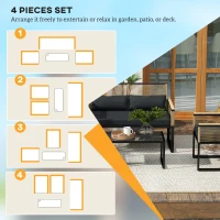 Zestaw mebli ogrodowych z polirattanu dla 4 osób, wodoodporny(m-4)