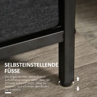 HOMCOM Komoda z 4 szufladami z lnu, Szafka do przechowywania z uchwytami, Czarna(m-7)