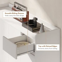 HOMCOM Szafka na Buty z 4 Drzwiami, Design Otwierania na Naciśnięcie, Regulowane Półki, Szuflada, Białe Drewniane Nogi, 120 x 35 x 100 cm, Biały(m-7)