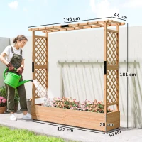 Outsunny Fir Wood 171 x 39 cm Planter and Trellis Garden Bed(m-3)