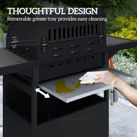 Grill gazowy 12,2 kW, 3+1 palniki, stal nierdzewna, wózek(m-7)