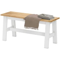 Ławka HOMCOM do stołu jadalnego, nowoczesna, drewniana, do jadalni, wejścia, sypialni, do 240 kg, 95 x 30 x 45 cm, kolor dębu(m-10)