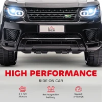 HOMCOM Elektryczny SUV dla dzieci, samochód dziecięcy z pilotem 2,4 G, SUV z pasem bezpieczeństwa, funkcją muzyczną, trąbką, reflektorami, pojazd dla dzieci do 5 km/h, dla dzieci 3-5 lat, czarny(m-4)