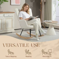 Fotel bujany, relaksacyjny do 120 kg, poliester, biały(m-6)