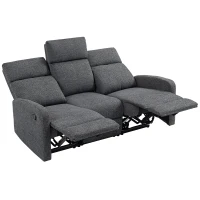 HOMCOM 3 Seater Recliner Sofa, Chenille Manual Recliner Sofa with Adjustable Leg Rest, Pocket Spring for Home Living Room, Grey(m-10)
