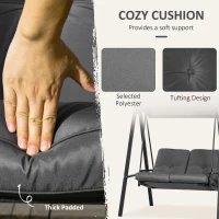 Huśtawka ogrodowa 2-osobowa, regulowany dach, szary kolor(m-5)