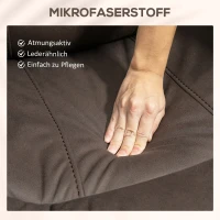 HOMCOM Fotel z Podnóżkiem do Relaksu, Obity Mikrofibrą w Wyglądzie Skóry, Konstrukcja Metalowa, Brązowy(m-7)