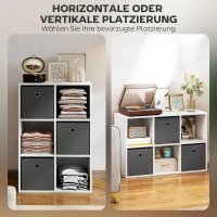 Regał HOMCOM z 3 szufladami z tkaniny, regał stojący z 3 otwartymi półkami, nowoczesny regał do przechowywania, biurowy regał 53,7 x 30 x 79,8 cm, szary(m-5)