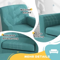Fotel dziecięcy z podnóżkiem, sofa dla dzieci, niebieski(m-6)
