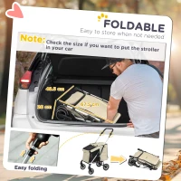 Wózek dla psa i kota, składany, do 10 kg, Khaki(m-6)