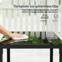 Outsunny Rattan Bistroset, 3 teiliges Gartenmöbel-Set mit 2 Gartenstühlen, Couchtisch, abnehmbar Kissen Dunkelgrau(m-7)