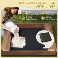 Drewniany piaskownica z daszkiem i siedziskiem, z siatką(m-6)