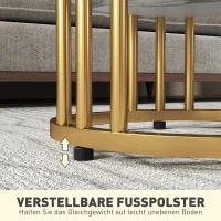 Stolik kawowy okrągły 2 szt. z półką, stal, marmurowy wygląd(m-7)