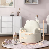 AIYAPLAY Fotel dla dzieci, sofa dziecięca z miękkim polaru misiowego, w kształcie misia, dla dzieci 1,5-3 lat, pokój dziecięcy, sala zabaw, Beżowy(m-3)