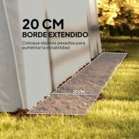 Outsunny Carpa de Almacenamiento Exterior 3x6 m con Tela PE Resistente al Agua y Rayos UV Puerta Enrollable y Ventanas Gris(m-6)