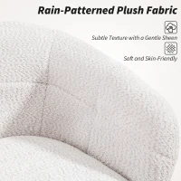 HOMCOM Krzesło biurowe do Home Office z wykończeniem aksamitno-lnianym, łukowate oparcie, regulowany krzesło obrotowe z funkcją kołysania, do 120 kg, do pokoju pracy, sypialni, kremowy(m-4)