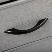 HOMCOM Szara komoda z 5 szufladami z tkaniny, z uchwytami, 45 x 30 x 116 cm(m-9)