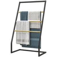Stojak na ręczniki, wolnostojący, 3 ramiona, czarny(m-10)