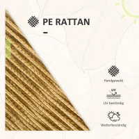 Outsunny 3-częściowy Zestaw Mebli Ogrodowych z Rattanu, Komplet Ogrodowy z 2 Krzesłami Ogrodowymi, Stolikiem, Grupa Wypoczynkowa z Poduszkami na Siedzisko i Oparcie, do Balkonu, Tarasu, Stali, Zielony(m-6)