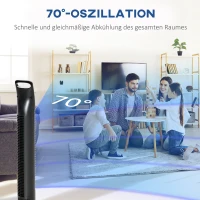 Cichy wentylator wieżowy, 3 prędkości, timer 7,5h(m-5)